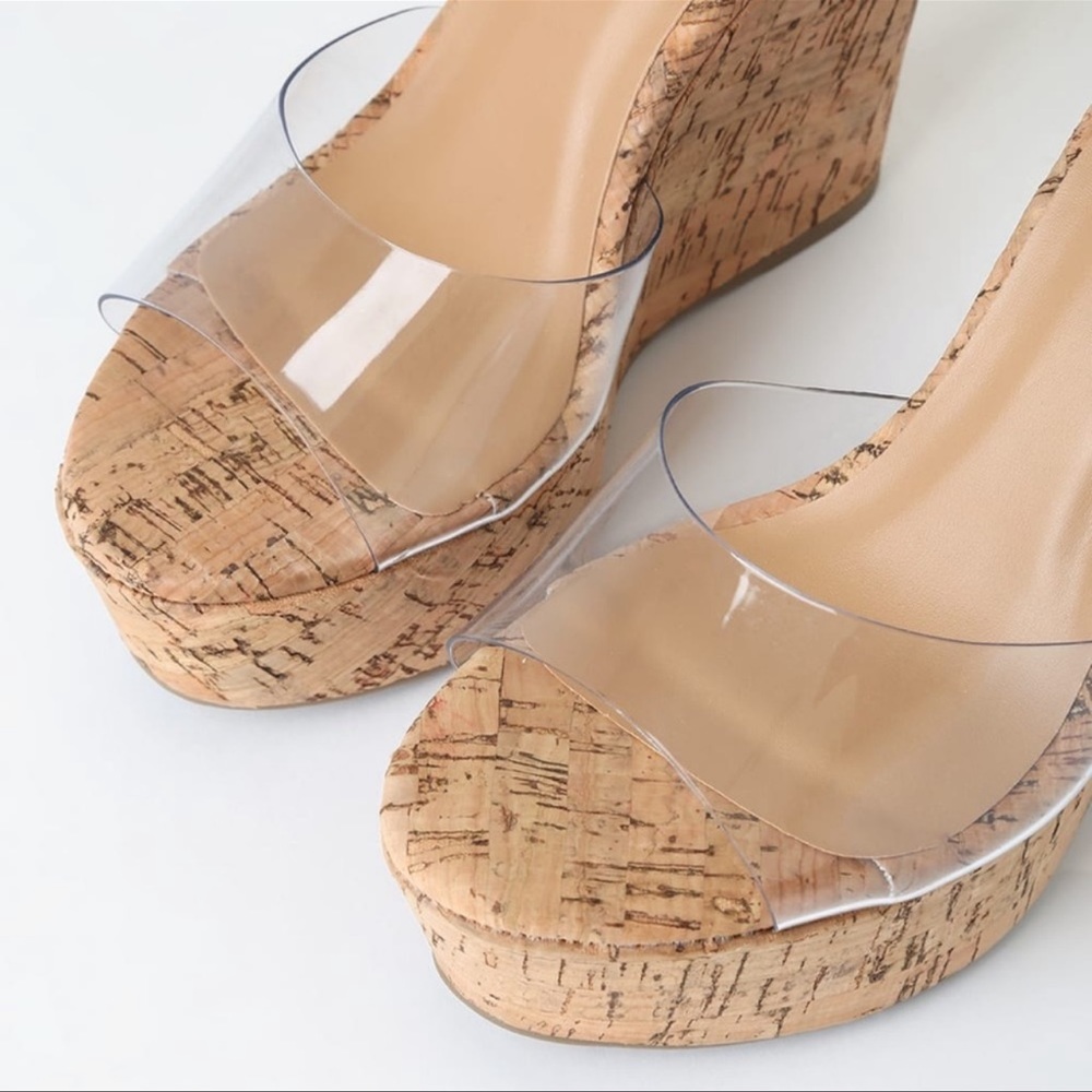 Woman’s Cork wedge with clear band - Picture 3 of 7
